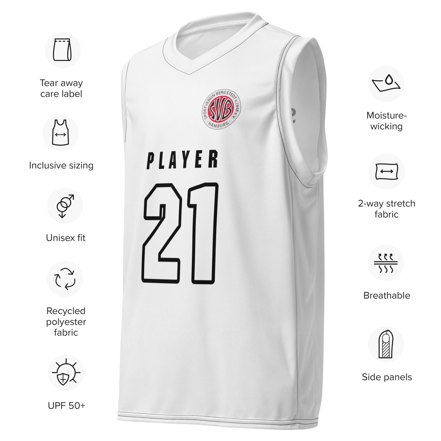 SVB Shirt│Recyceltes Unisex-Basketballtrikot│All-Over-Druck